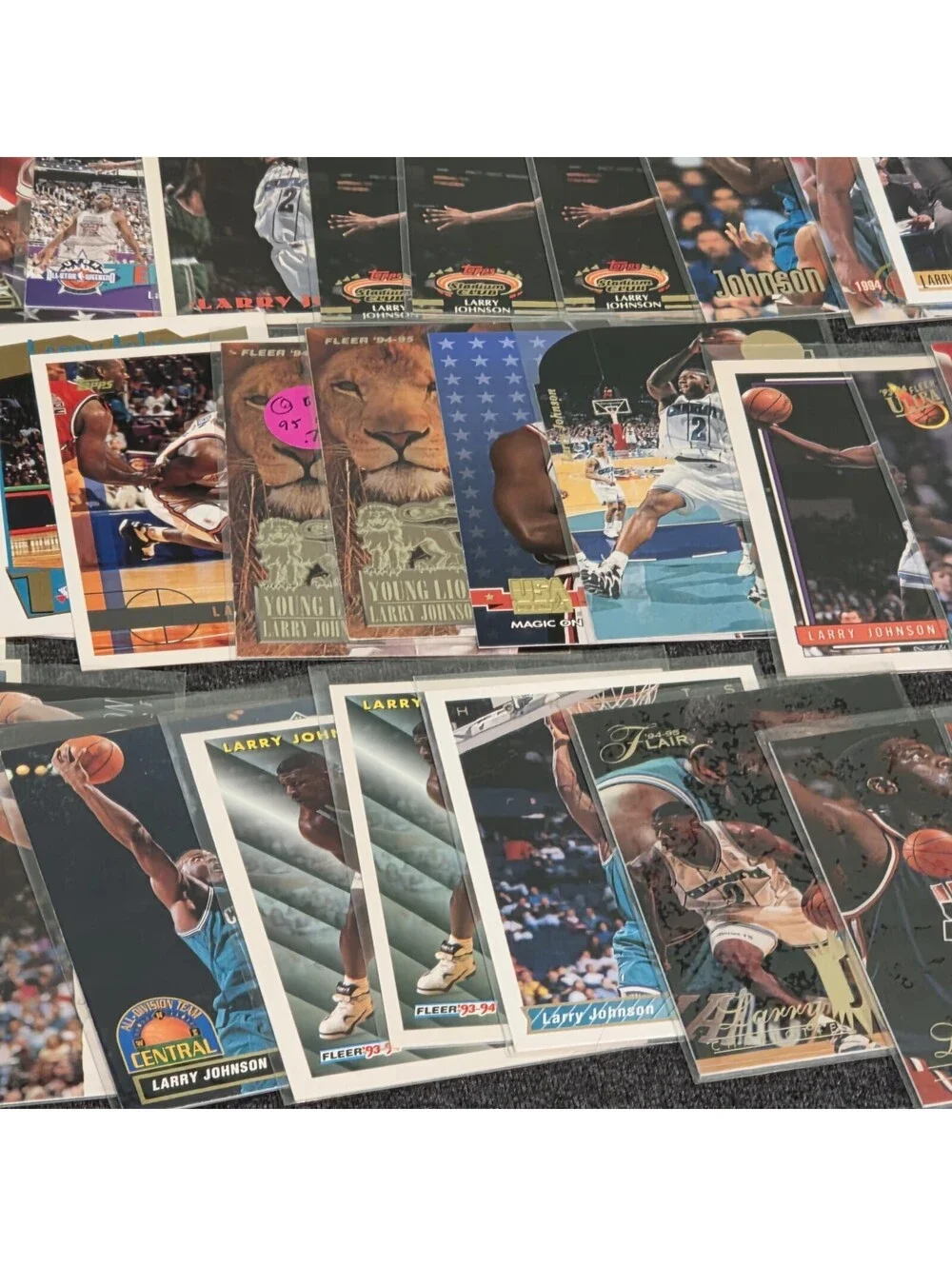 Larry Johnson Lot of 77 NBA Basketball Cards Collection - Rookies, Inserts Base